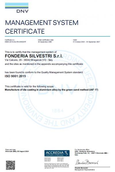 DNV ISO 9001:2015 Certificate